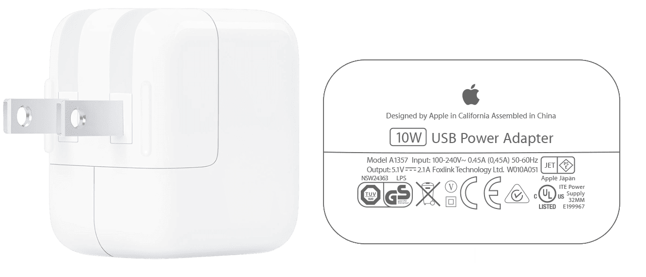 Adaptador de energia USB de 10W