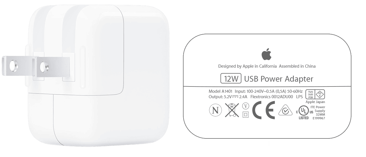 Adaptador de energia USB de 12W